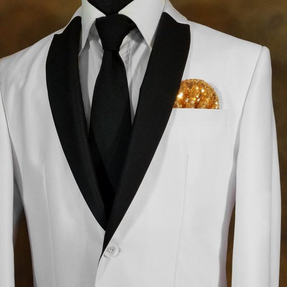 Men's Sequin Pre-Folded Pocket Square Insert - Brassy Gold - Picture 2 of 5